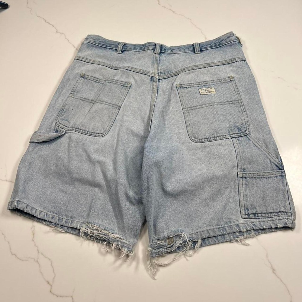 Route 66 Carpenter Shorts Mens Light Wash Distressed Denim 36